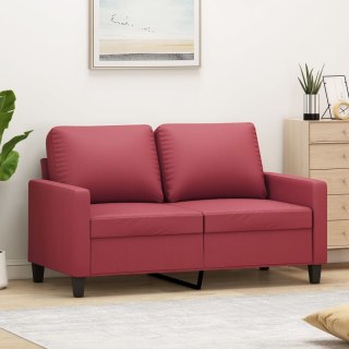  2-osobowa sofa, winna czerwień, 120 cm, sztuczna skóra