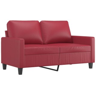  2-osobowa sofa, winna czerwień, 120 cm, sztuczna skóra