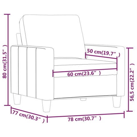  Fotel, kremowy, 60 cm, obity sztuczną skórą