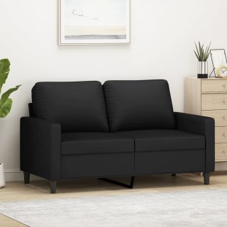  Sofa 2-osobowa, czarna, 120 cm, tapicerowana aksamitem