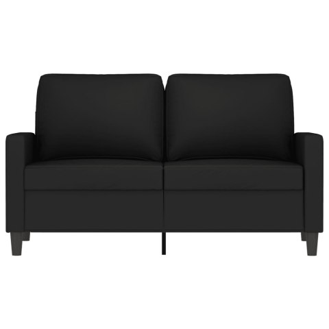  Sofa 2-osobowa, czarna, 120 cm, tapicerowana aksamitem