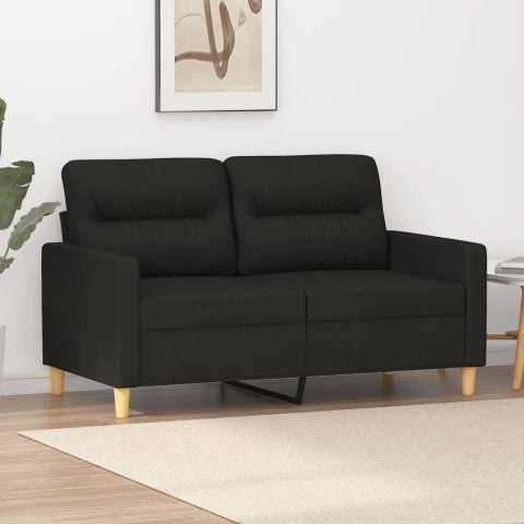  Sofa 2-osobowa, czarna, 120 cm, tapicerowana tkaniną