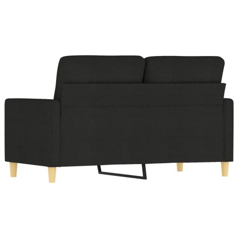  Sofa 2-osobowa, czarna, 120 cm, tapicerowana tkaniną