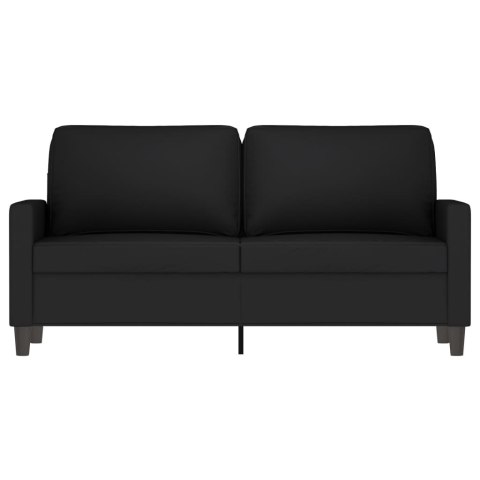  Sofa 2-osobowa, czarna, 140 cm, tapicerowana aksamitem