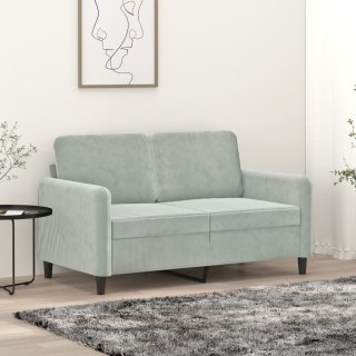  Sofa 2-osobowa, jasnoszara, 120 cm, tapicerowana aksamitem