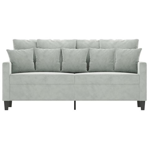  Sofa 2-osobowa, jasnoszara, 140 cm, tapicerowana aksamitem