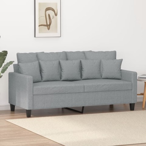  Sofa 2-osobowa, jasnoszara, 140 cm, tapicerowana tkaniną