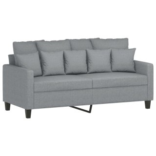  Sofa 2-osobowa, jasnoszara, 140 cm, tapicerowana tkaniną