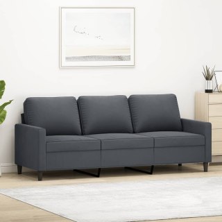  Sofa 3-osobowa, ciemnoszara, 180 cm, obita aksamitem