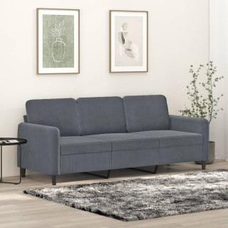  Sofa 3-osobowa, ciemnoszara, 180 cm, obita aksamitem