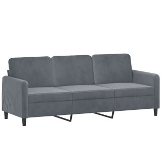  Sofa 3-osobowa, ciemnoszara, 180 cm, obita aksamitem