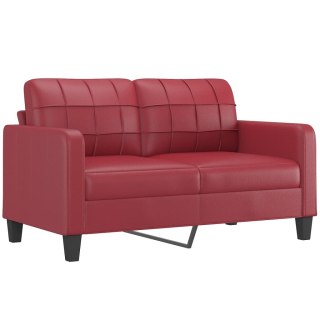  2-osobowa sofa, winna czerwień, 140 cm, sztuczna skóra