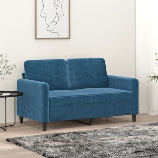  Sofa 2-osobowa, niebieski, 120 cm, tapicerowana aksamitem