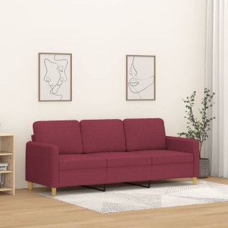  Sofa 3-osobowa, winna czerwień, 180 cm,tapicerowana tkaniną