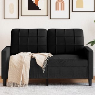  Sofa 2-osobowa, czarna, 120 cm, tapicerowana aksamitem