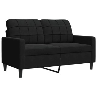  Sofa 2-osobowa, czarna, 120 cm, tapicerowana aksamitem