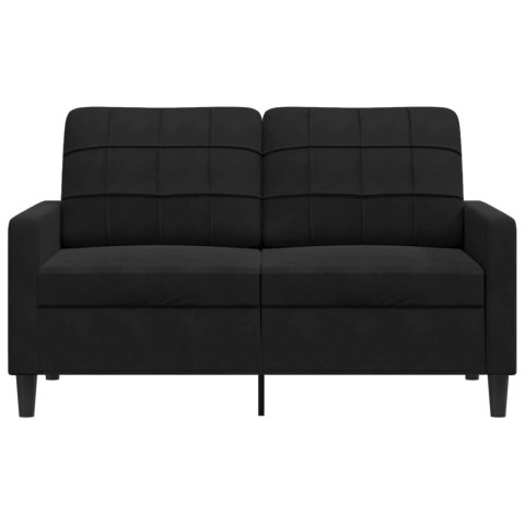  Sofa 2-osobowa, czarna, 120 cm, tapicerowana aksamitem