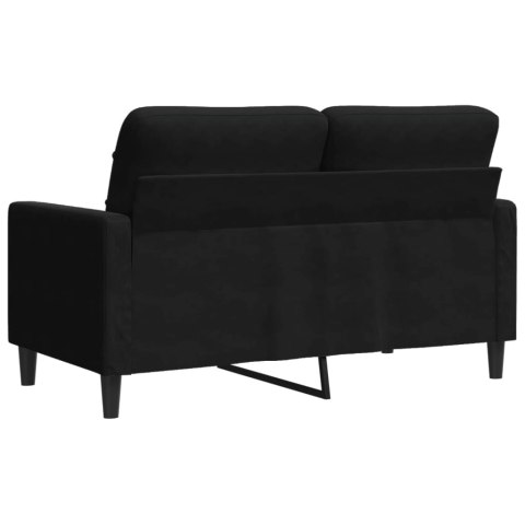  Sofa 2-osobowa, czarna, 120 cm, tapicerowana aksamitem