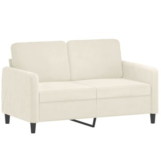  Sofa 2-osobowa, kremowy, 120 cm, tapicerowana aksamitem