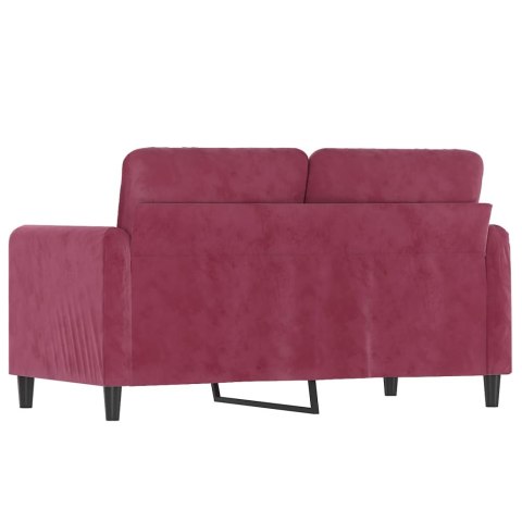  Sofa 2-osobowa, winna czerwień, 120 cm, tapicerowana aksamitem