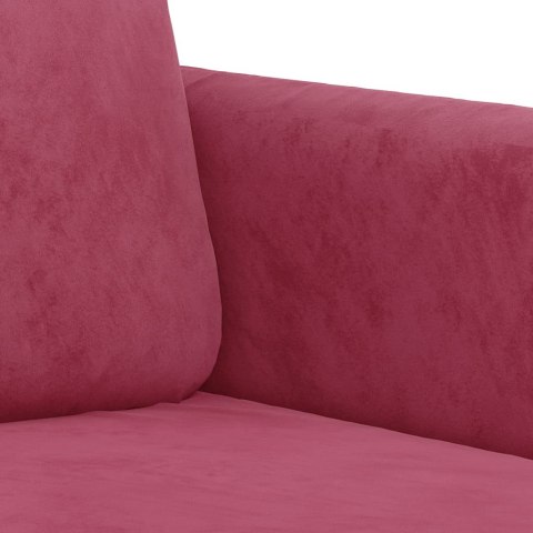  Sofa 2-osobowa, winna czerwień, 120 cm, tapicerowana aksamitem