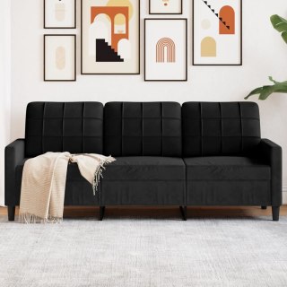  Sofa 3-osobowa, czarny, 180 cm, tapicerowana aksamitem