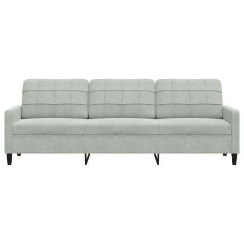  Sofa 3-osobowa, jasnoszary, 210 cm, obita aksamitem