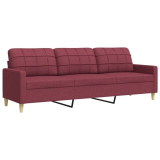  Sofa 3-osobowa, winna czerwień, 210 cm,tapicerowana tkaniną