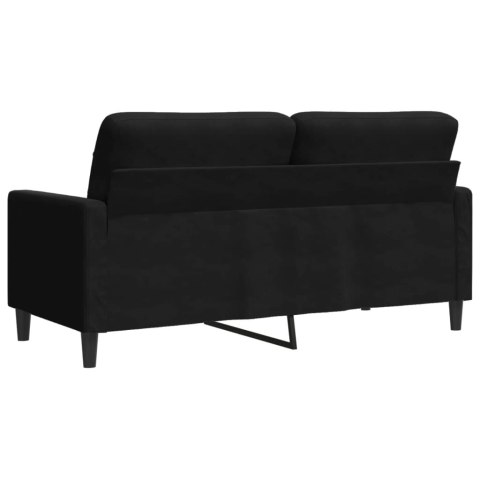  Sofa 2-osobowa, czarna, 140 cm, tapicerowana aksamitem