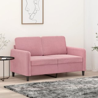  Sofa 2-osobowa, różowy, 120 cm, tapicerowana aksamitem