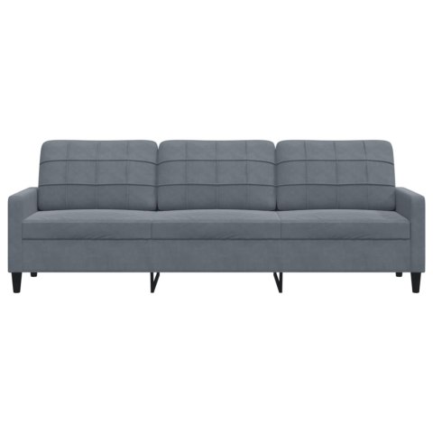  Sofa 3-osobowa, ciemnoszara, 210 cm, obita aksamitem