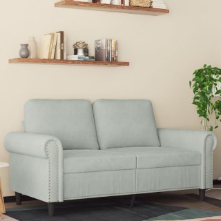  Sofa 2-osobowa, jasnoszara, 120 cm, tapicerowana aksamitem