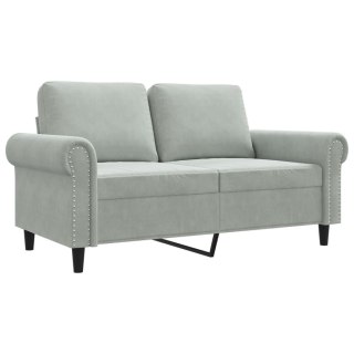  Sofa 2-osobowa, jasnoszara, 120 cm, tapicerowana aksamitem