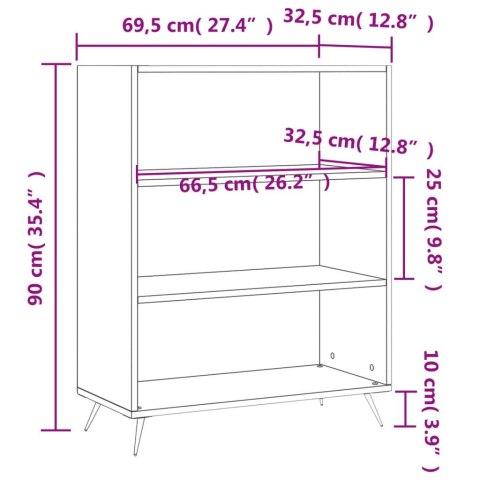  Regał, szarość betonu, 69,5x32,5x90 cm, materiał drewnopochodny