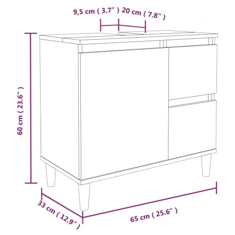  Szafka łazienkowa, biała, 65x33x60 cm, materiał drewnopochodny