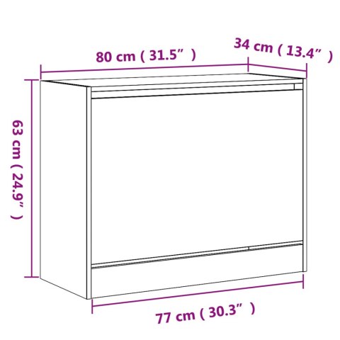  Szafka na buty, biała, 80x34x63 cm, materiał drewnopochodny