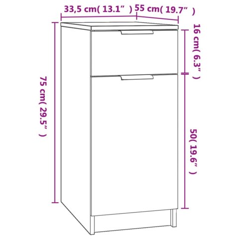  Szafka pod biurko, czarna, 33,5x50x75 cm