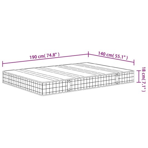  Materac bonellowy, twardość średnia, 140x190 cm