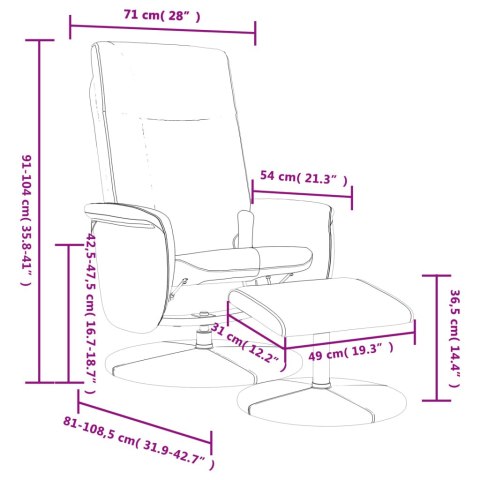  Rozkładany fotel masujący z podnóżkiem, czarny, sztuczna skóra