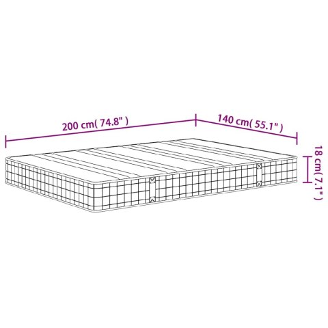  Materac bonellowy, twardość średnia, 140x200 cm