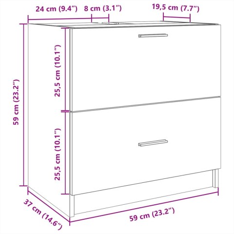  Szafka pod umywalkę, biała 59x37x59 cm, materiał drewnopochodny